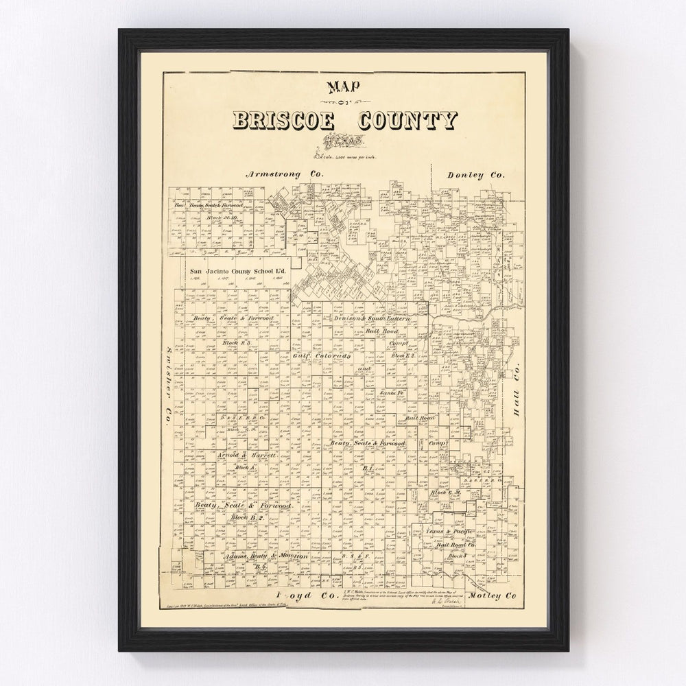 Briscoe County Vintage Map 1897