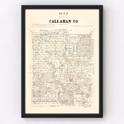 Callahan County Vintage Map 1880