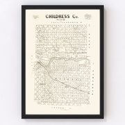 Childress County Vintage Map 1891