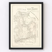 Clay County Vintage Map 1879