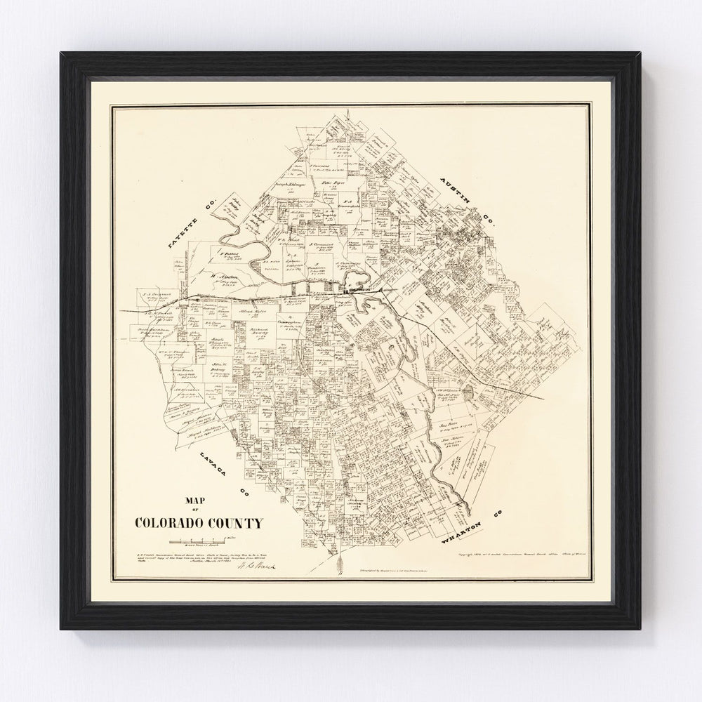 Colorado County Vintage Map 1880