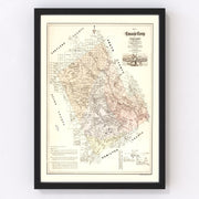 Comanche County Vintage Map 1876