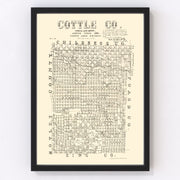 Cottle County Vintage Map 1891