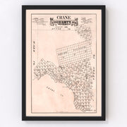 Crane County Vintage Map 1888