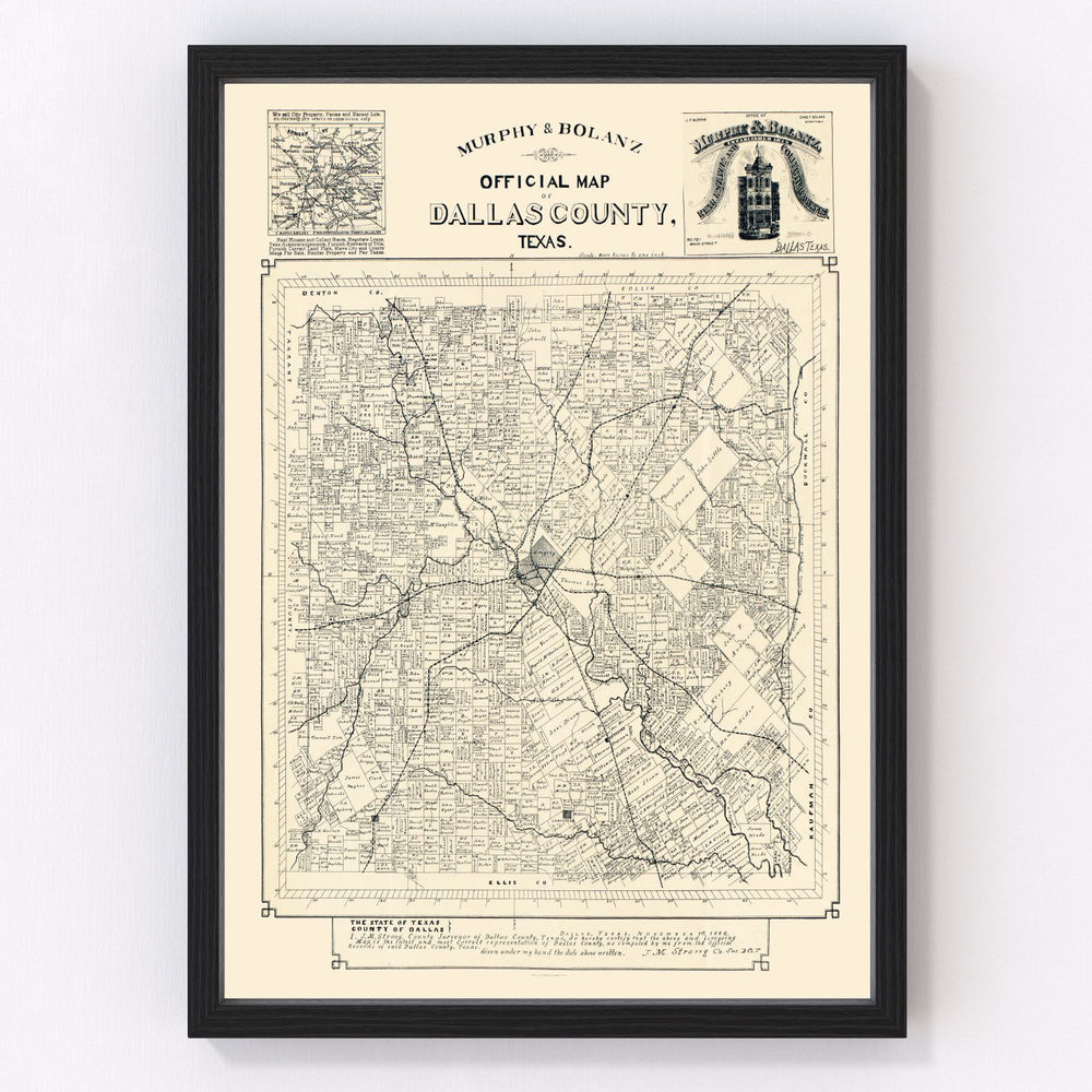 Dallas County Vintage Map 1886