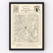 Dallas County Vintage Map 1886