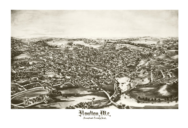 Size comparison using Vintage Map of Houlton, Maine 1894