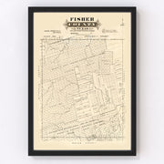 Fisher County Vintage Map 1870