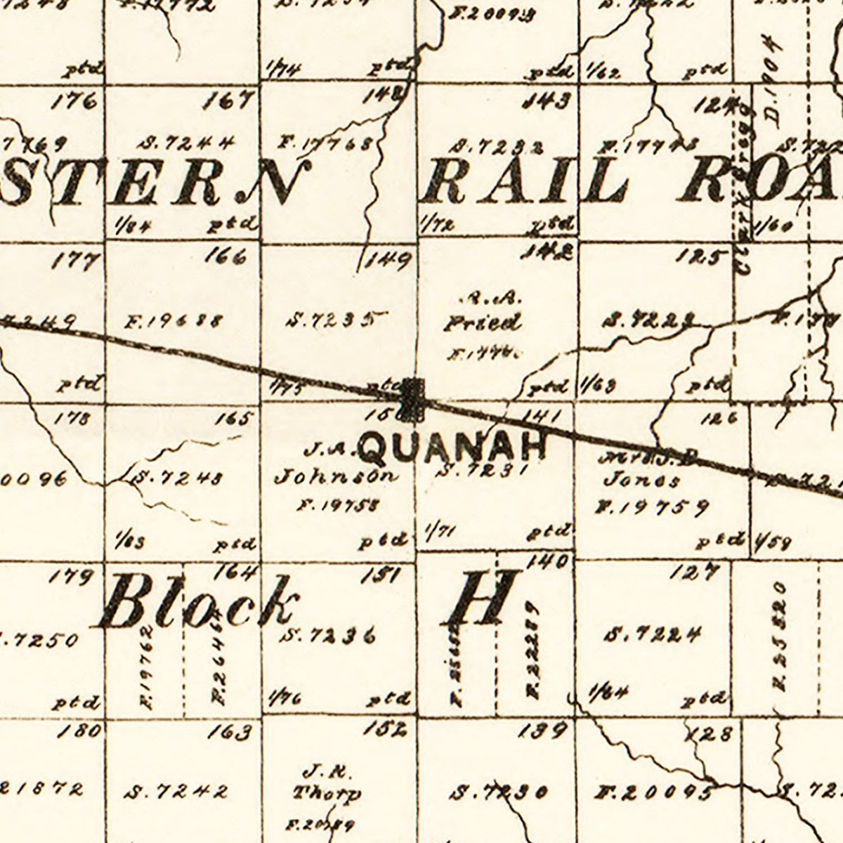 Restored historic details from the 1891 county map of Hardeman County, Texas