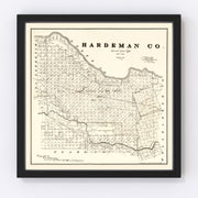 Hardeman County Vintage Map 1891