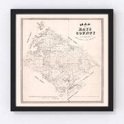 Hays County Vintage Map 1880