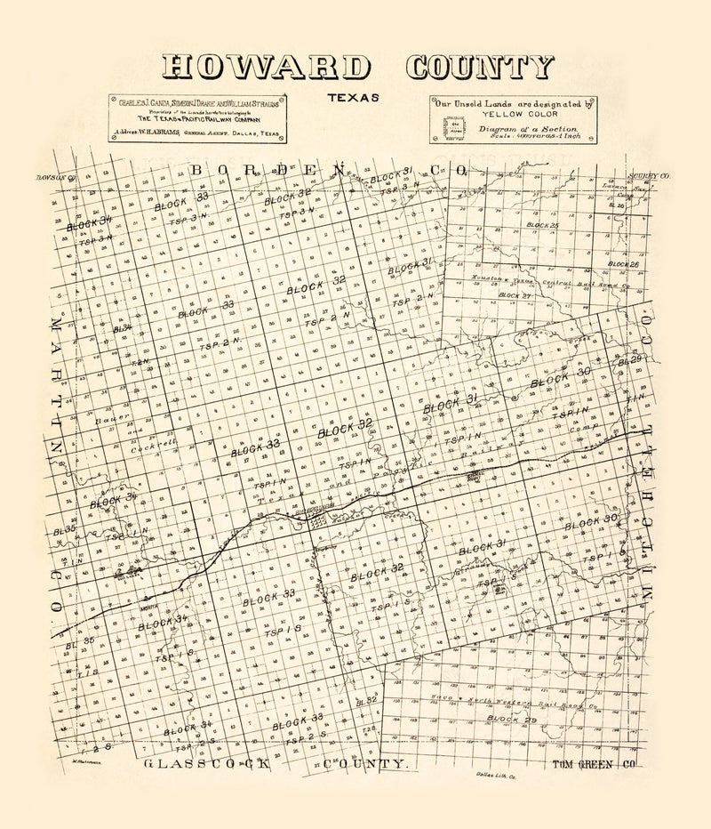 Size comparison using Vintage Map of Howard County, Texas 1890