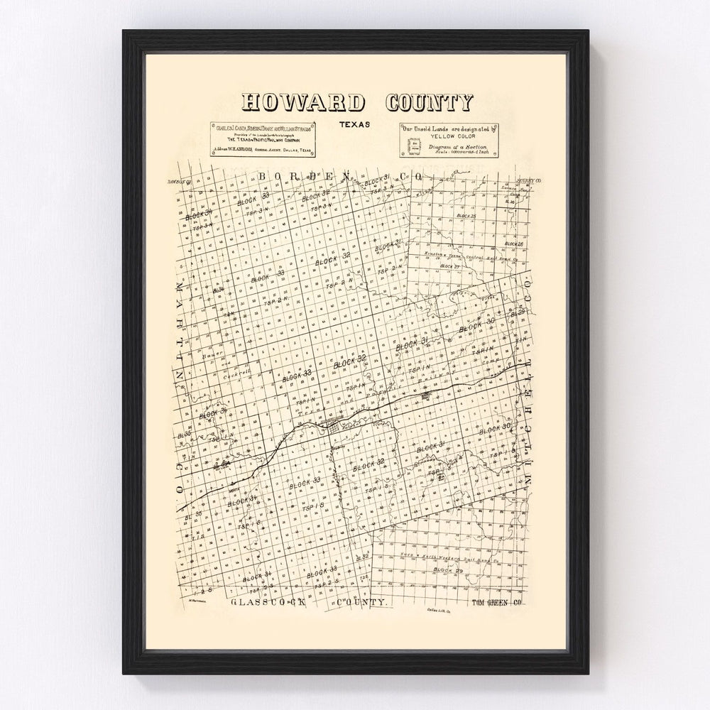 Howard County Vintage Map 1890