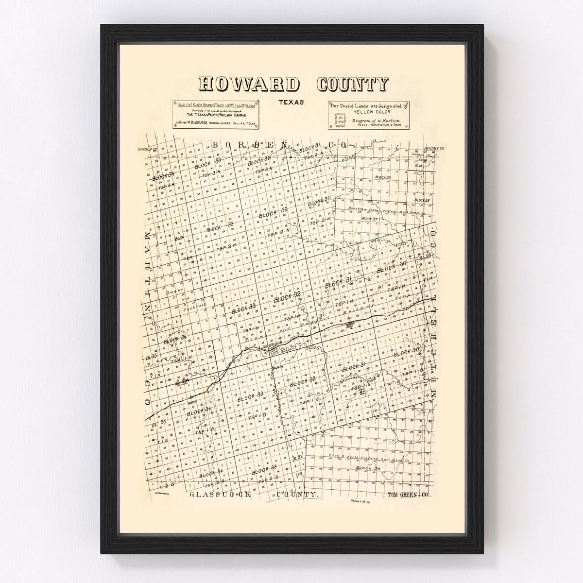 Howard County Vintage Map 1890