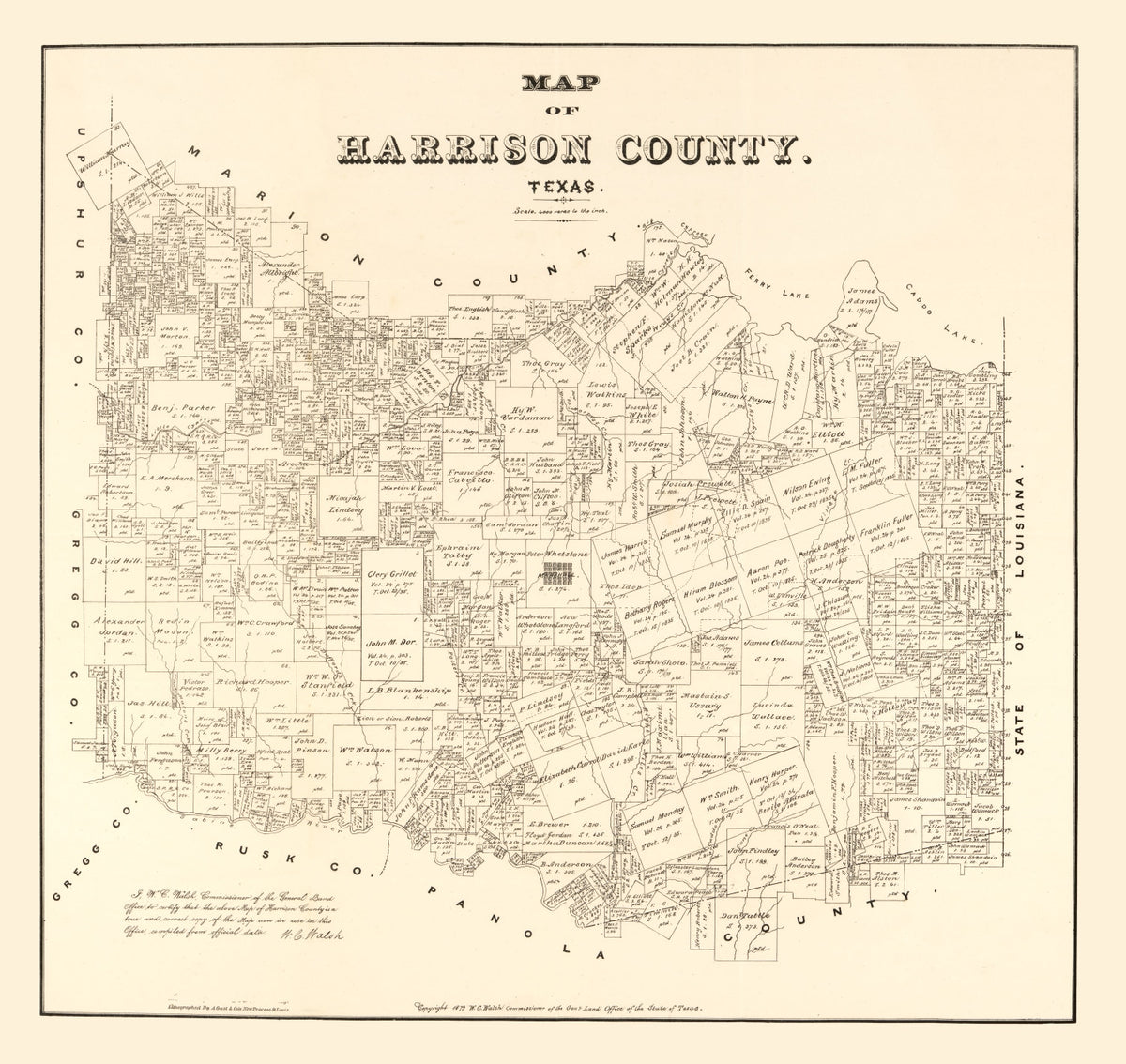 Preview of Vintage Map of Harrison County, Texas 1879