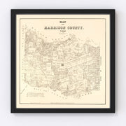 Harrison County Vintage Map 1879