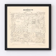 Haskell County Vintage Map 1879