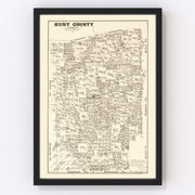 Hunt County Vintage Map 1879