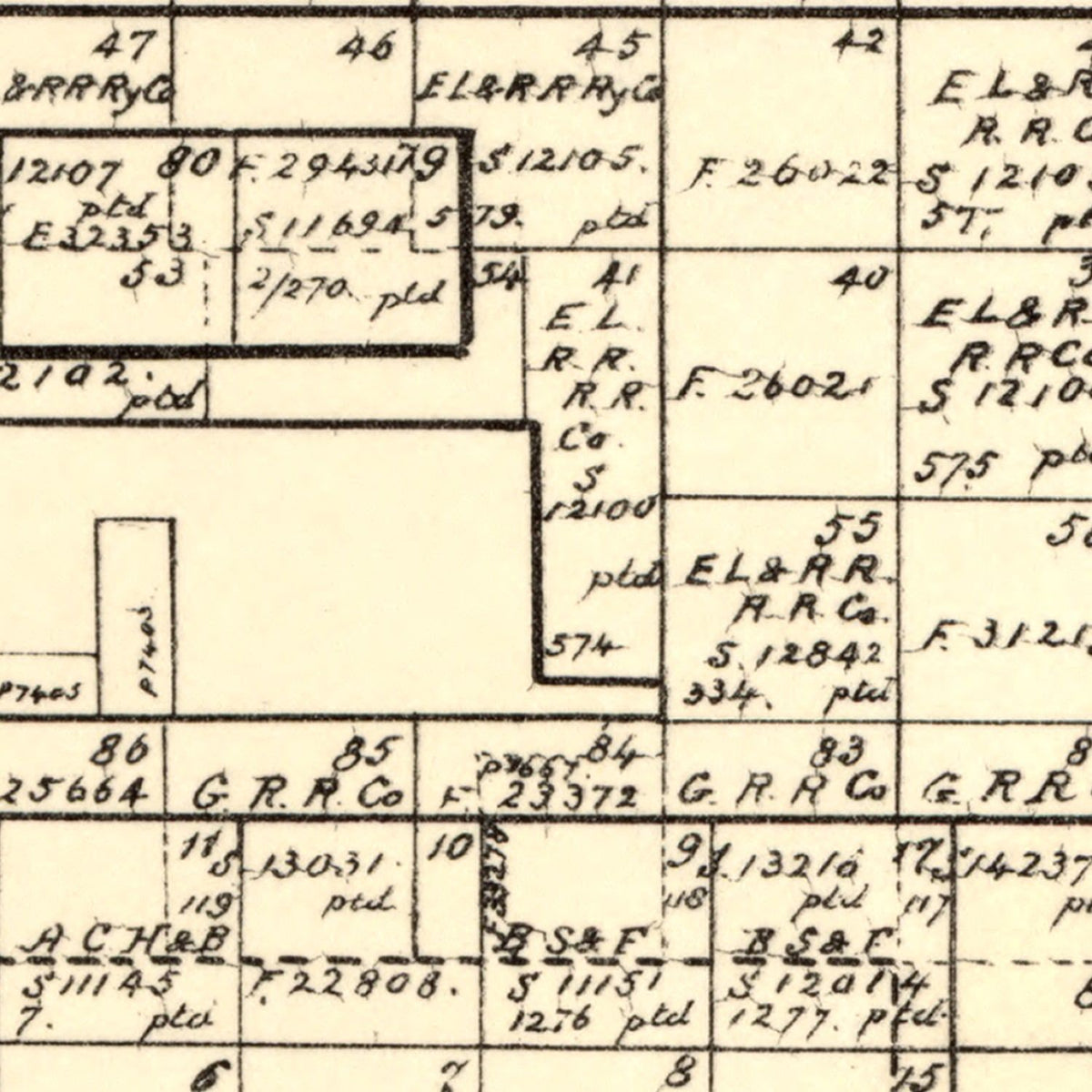 Restored historic details from the 1892 county map of Floyd County, Texas