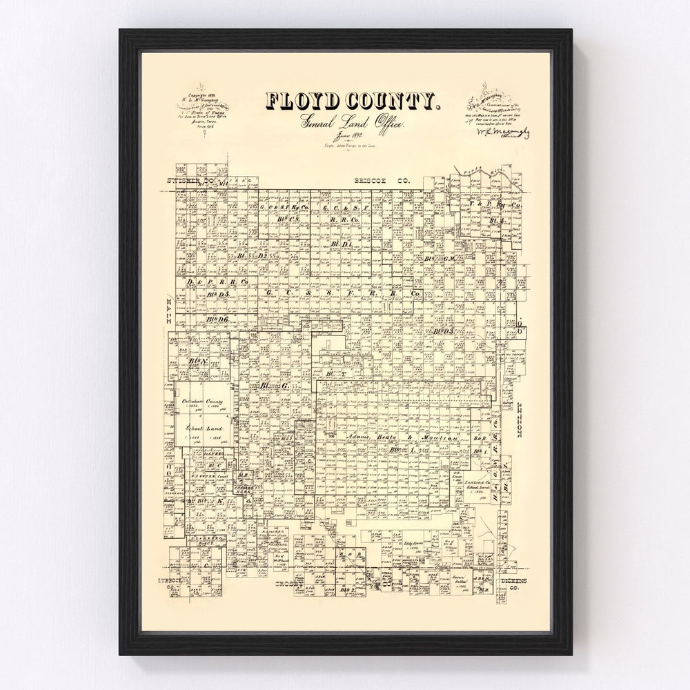 Floyd County Vintage Map 1892