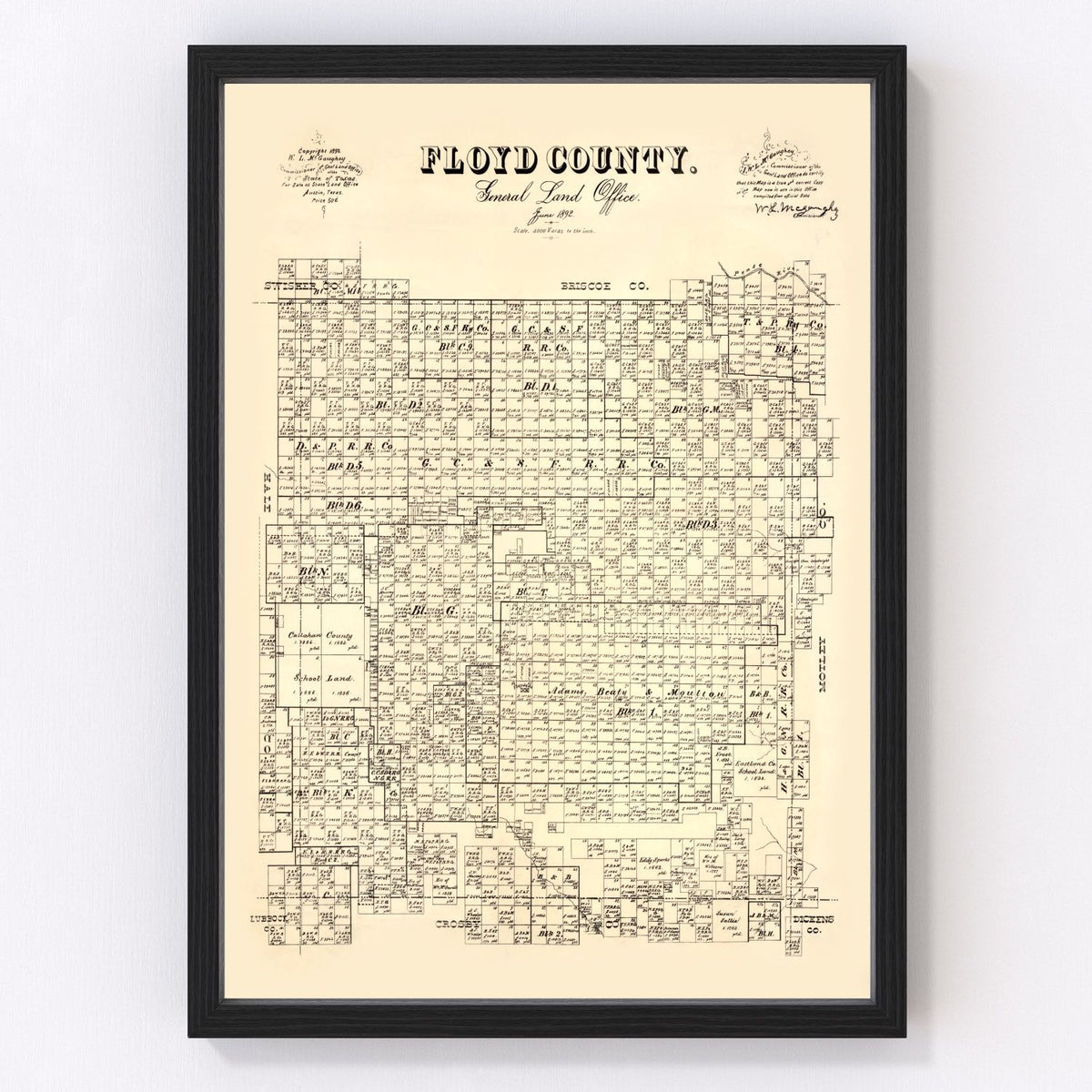 Floyd County Vintage Map 1892