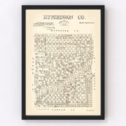 Hutchinson County Vintage Map 1891