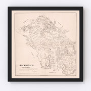 Jackson County Vintage Map 1880