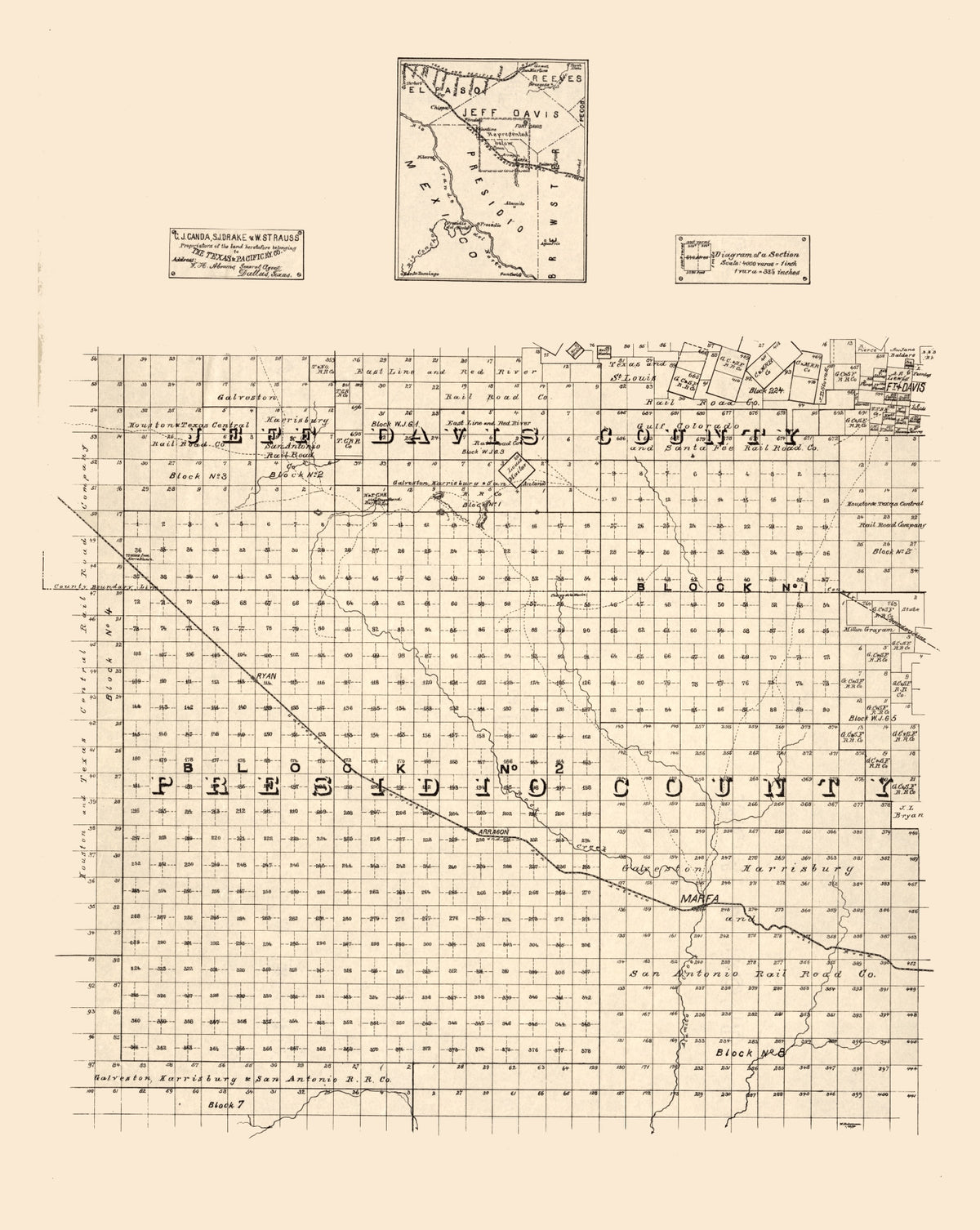 Preview of Vintage Map of Jeff Davis County, Texas 1894