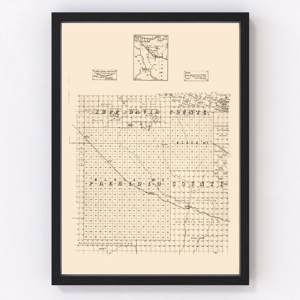Jeff Davis County Vintage Map 1894