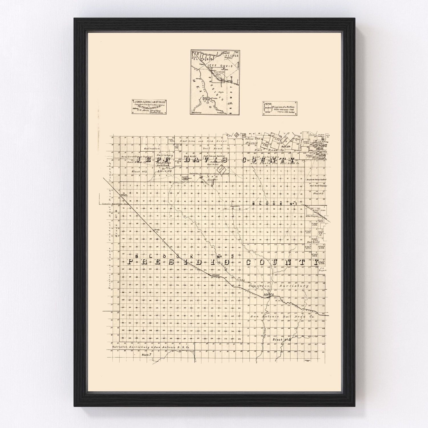 Jeff Davis County Vintage Map 1894