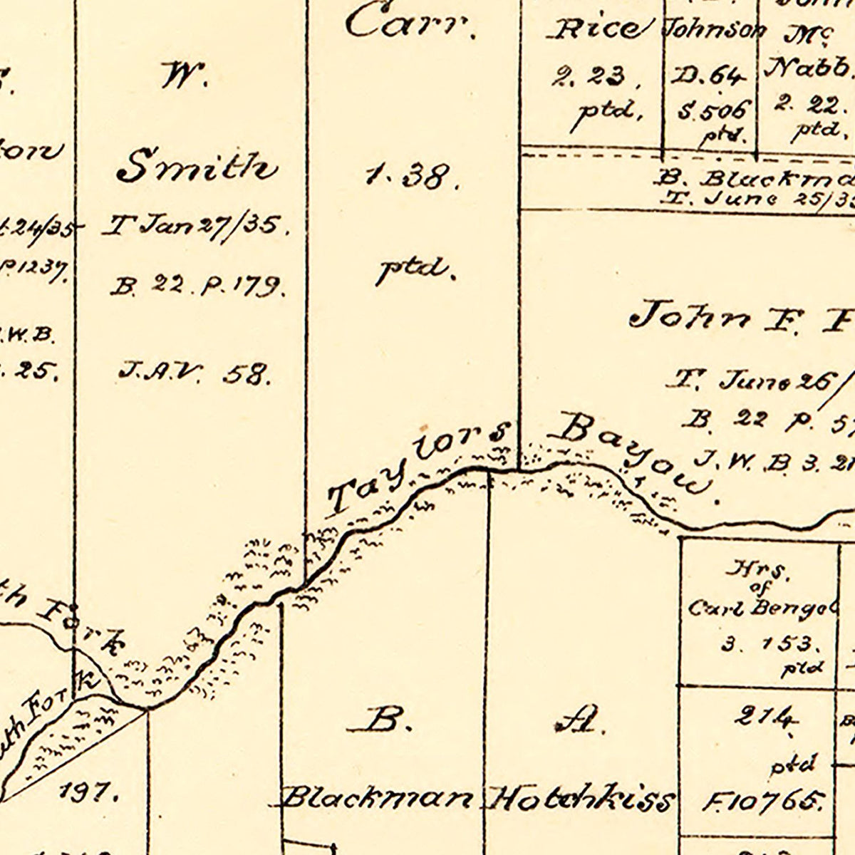 Restored historic details from the 1879 county map of Jefferson County, Texas