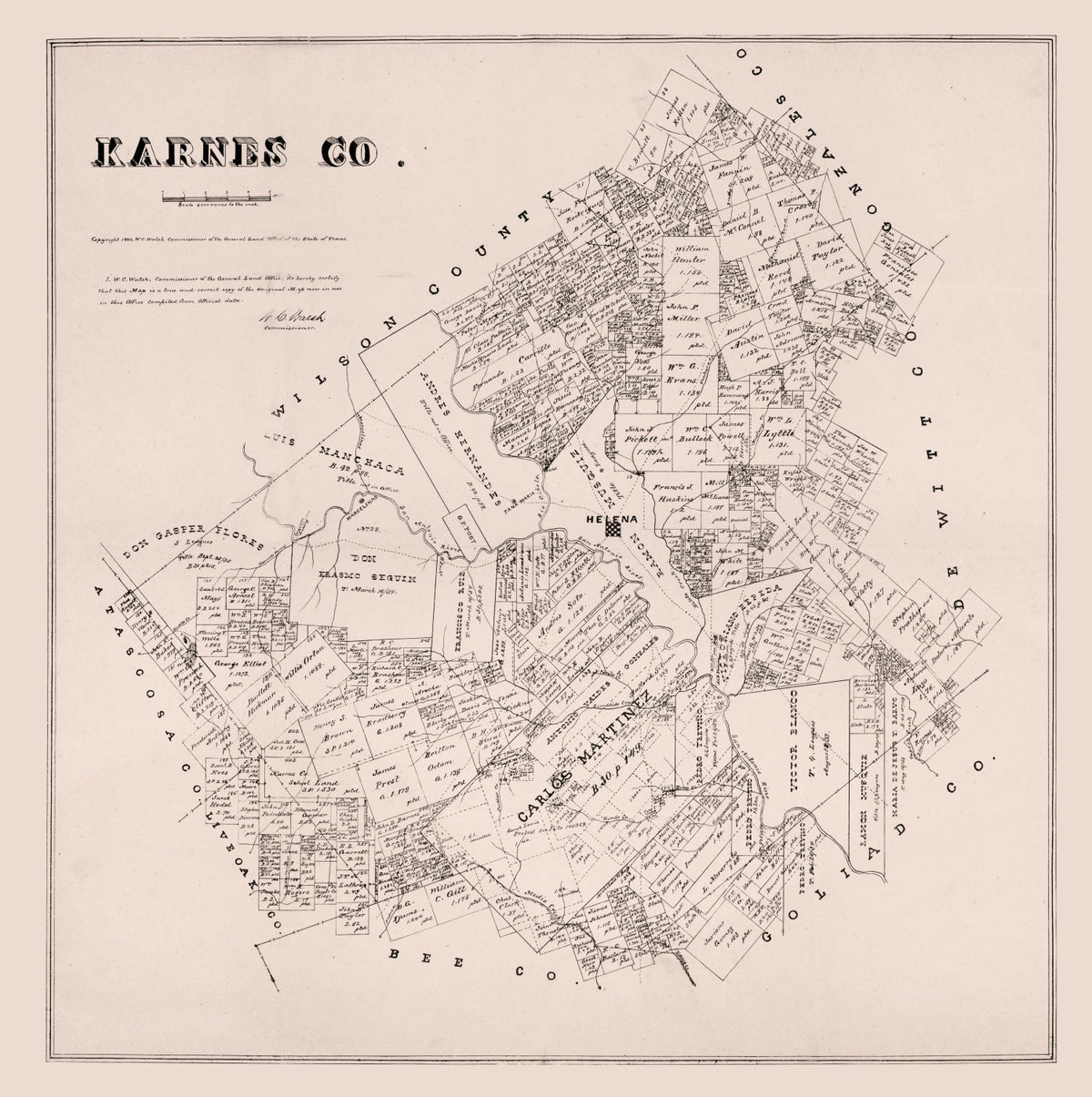 Preview of Vintage Map of Karnes County, Texas 1880