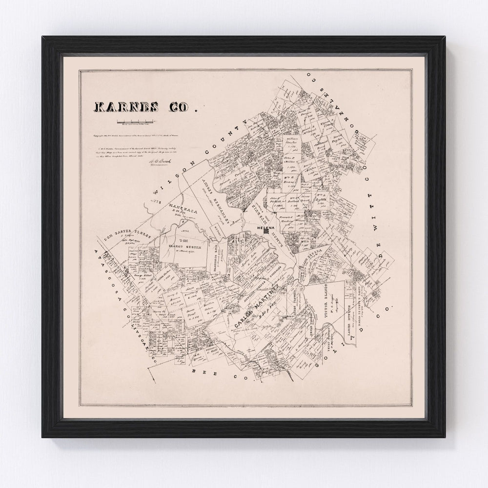Karnes County Vintage Map 1880
