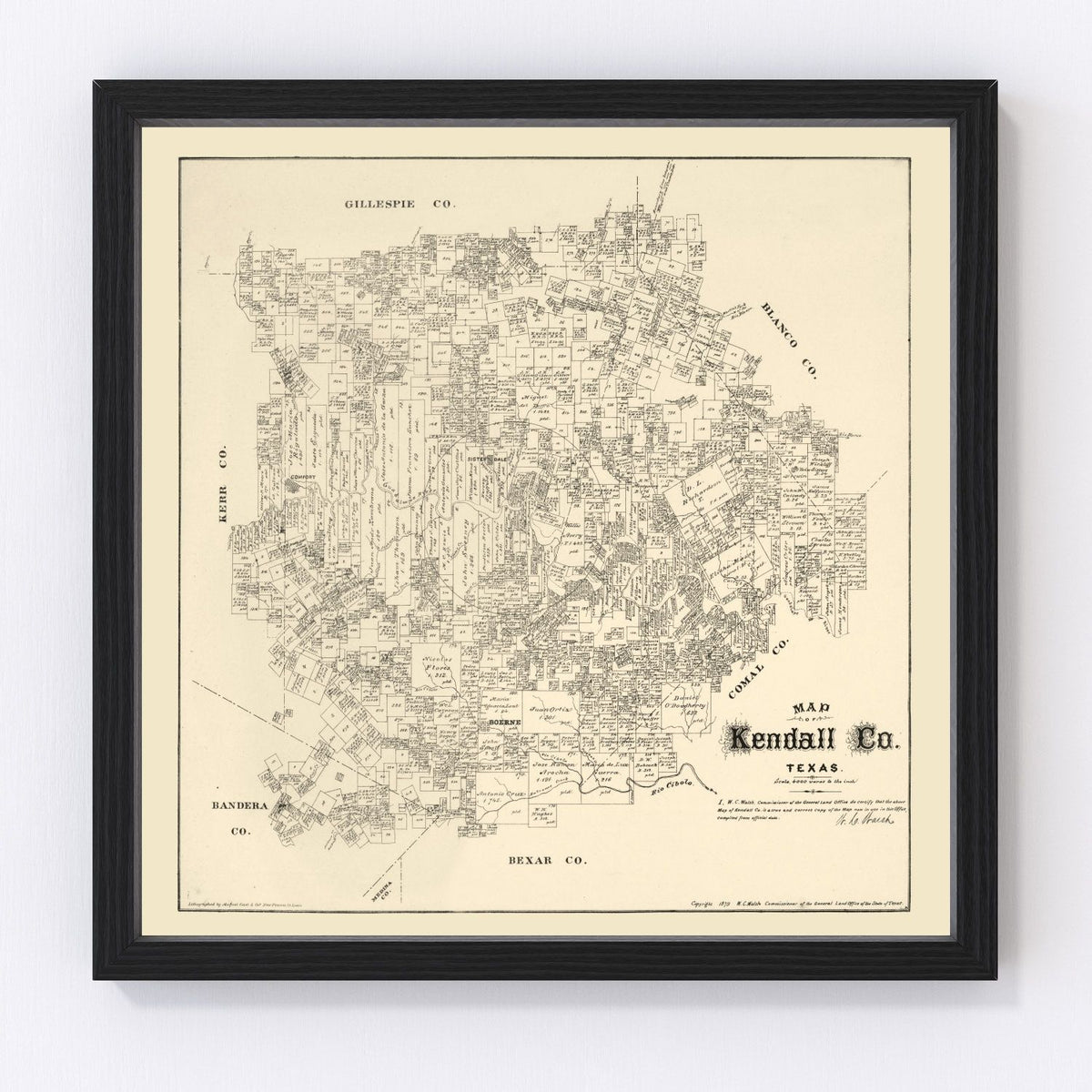 Kendall County Vintage Map 1879