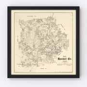 Kendall County Vintage Map 1879