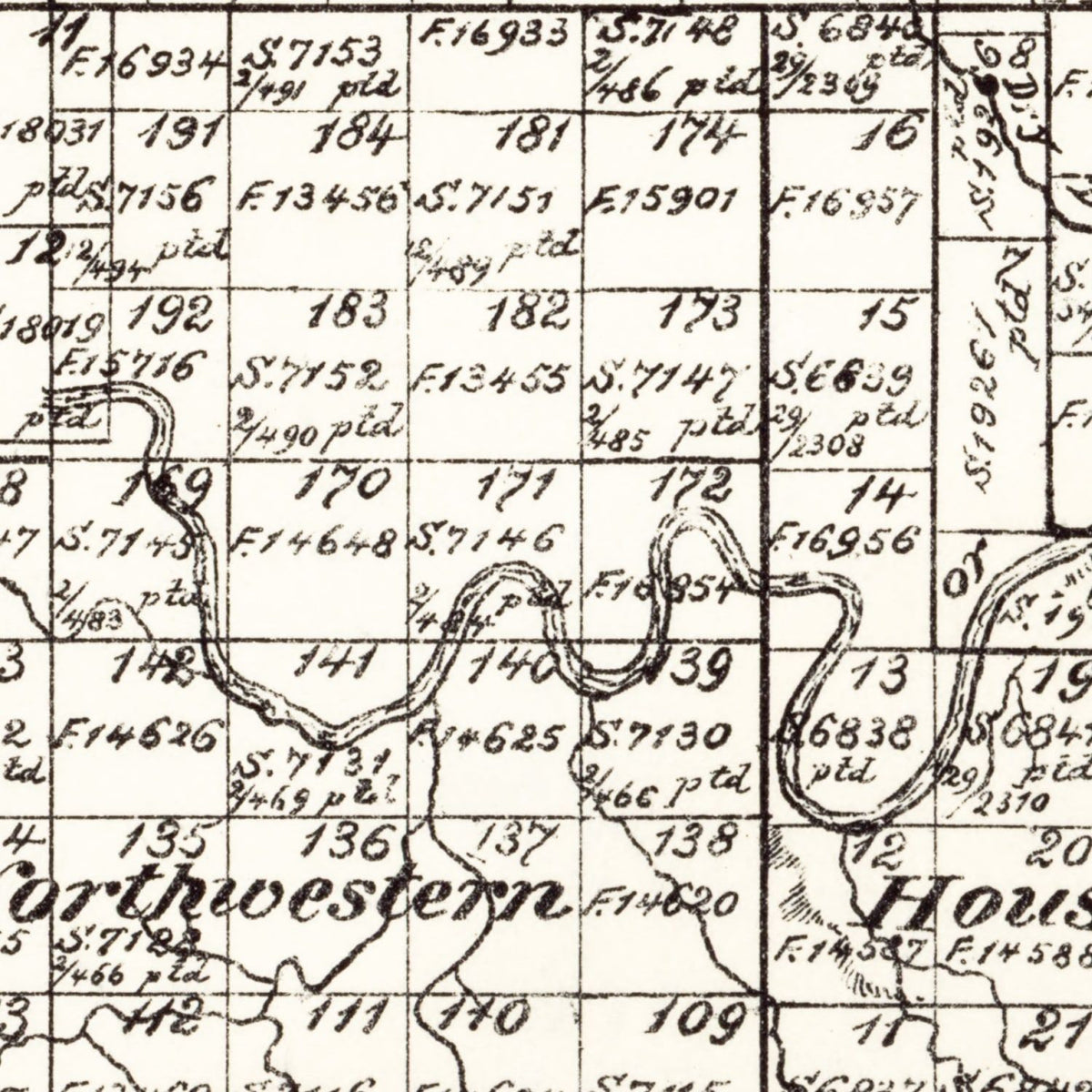 Restored historic details from the 1888 county map of Kent County, Texas
