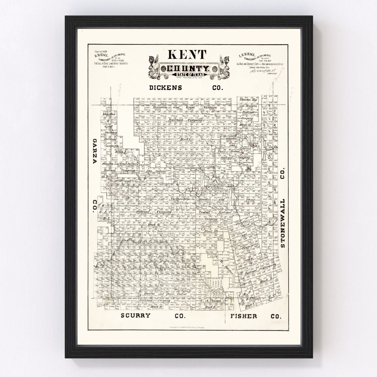 Kent County Vintage Map 1888