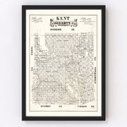 Kent County Vintage Map 1888
