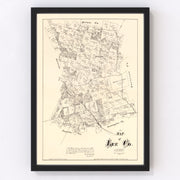 Lee County Vintage Map 1879