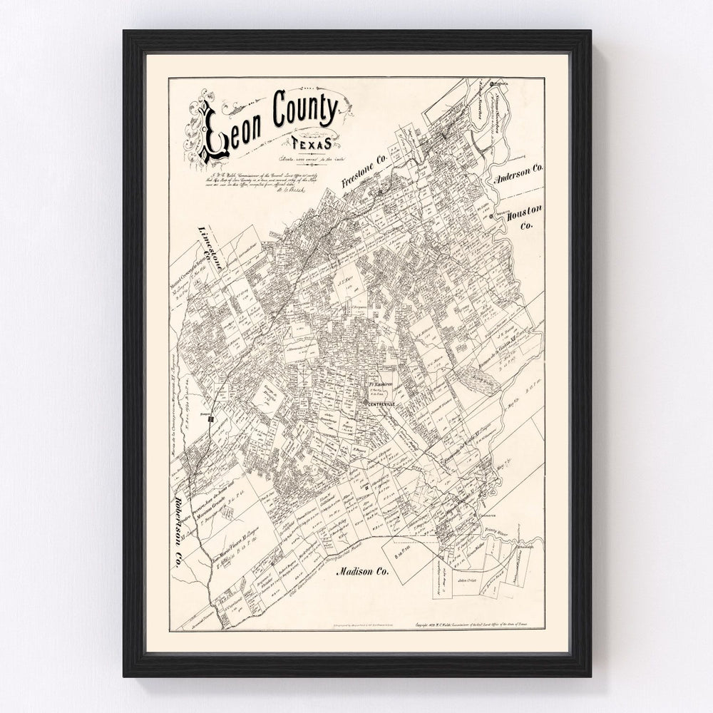 Leon County Vintage Map 1879