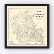Liberty County Vintage Map 1895