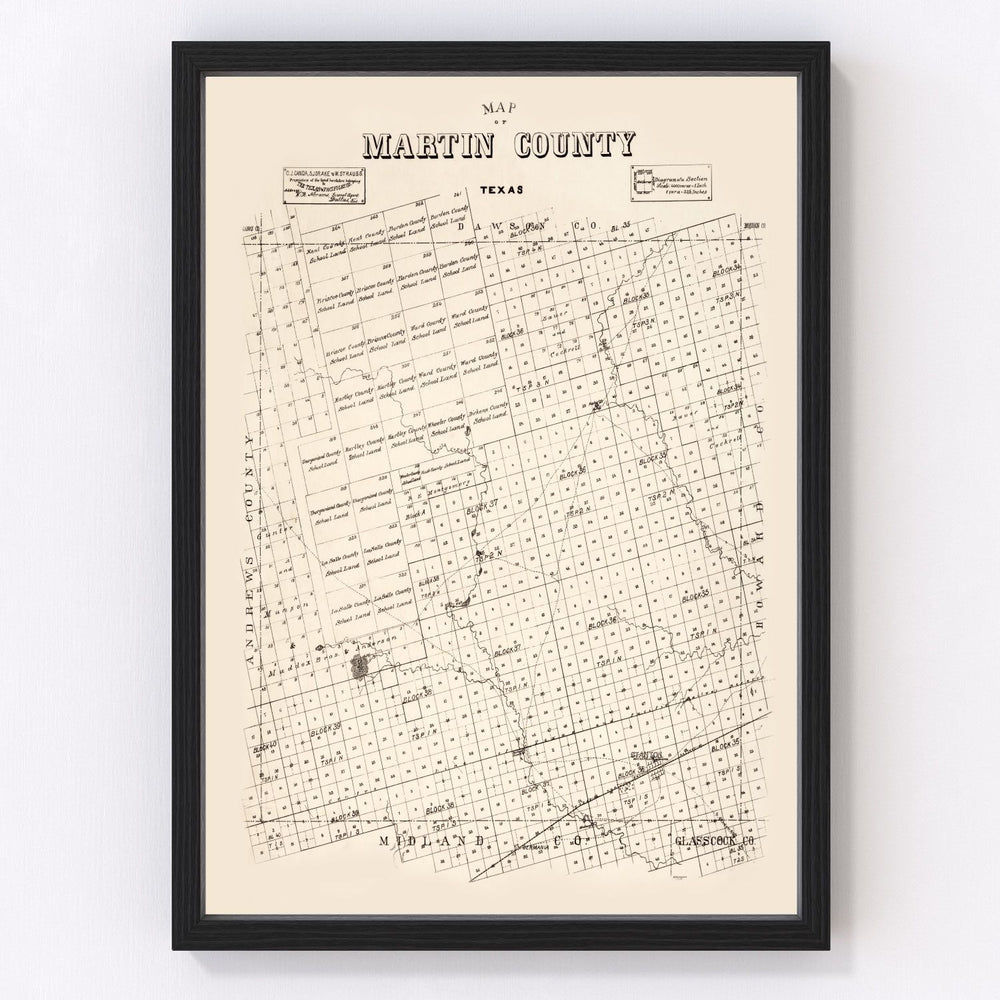 Martin County Vintage Map 1894