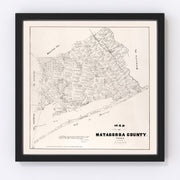 Matagorda County Vintage Map 1879