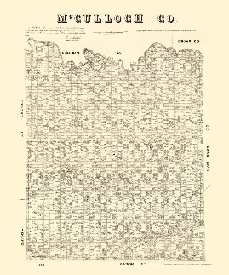 Size comparison using Vintage Map of McCulloch County, Texas 1879