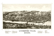 Vintage Map of Livermore Falls, Maine 1889