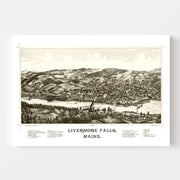 Vintage Map of Livermore Falls, Maine 1889