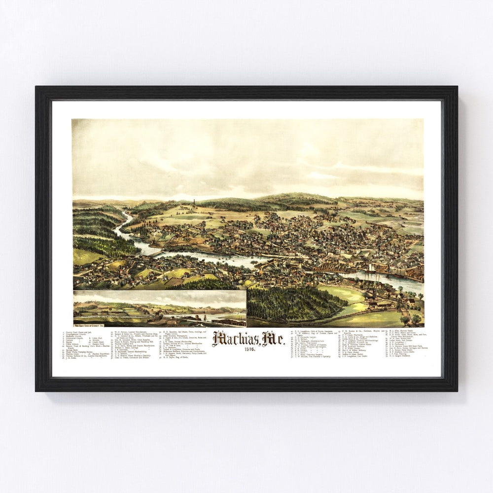 Machias Vintage Map 1896