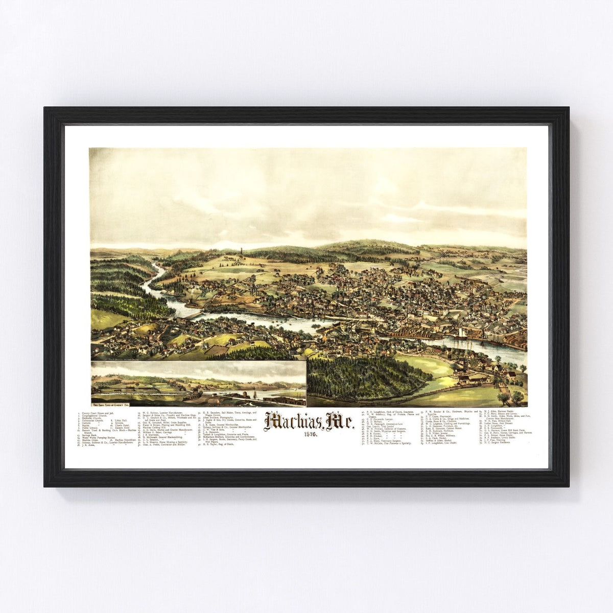 Machias Vintage Map 1896