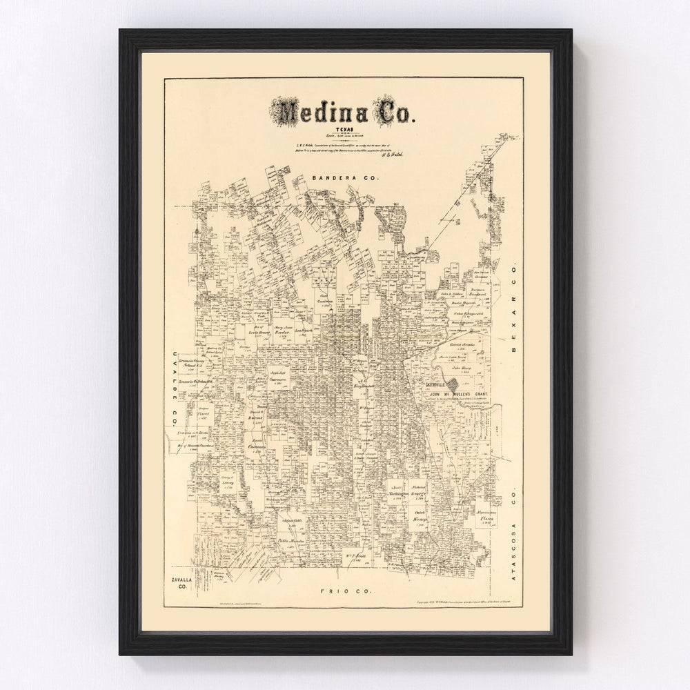 Medina County Vintage Map 1879