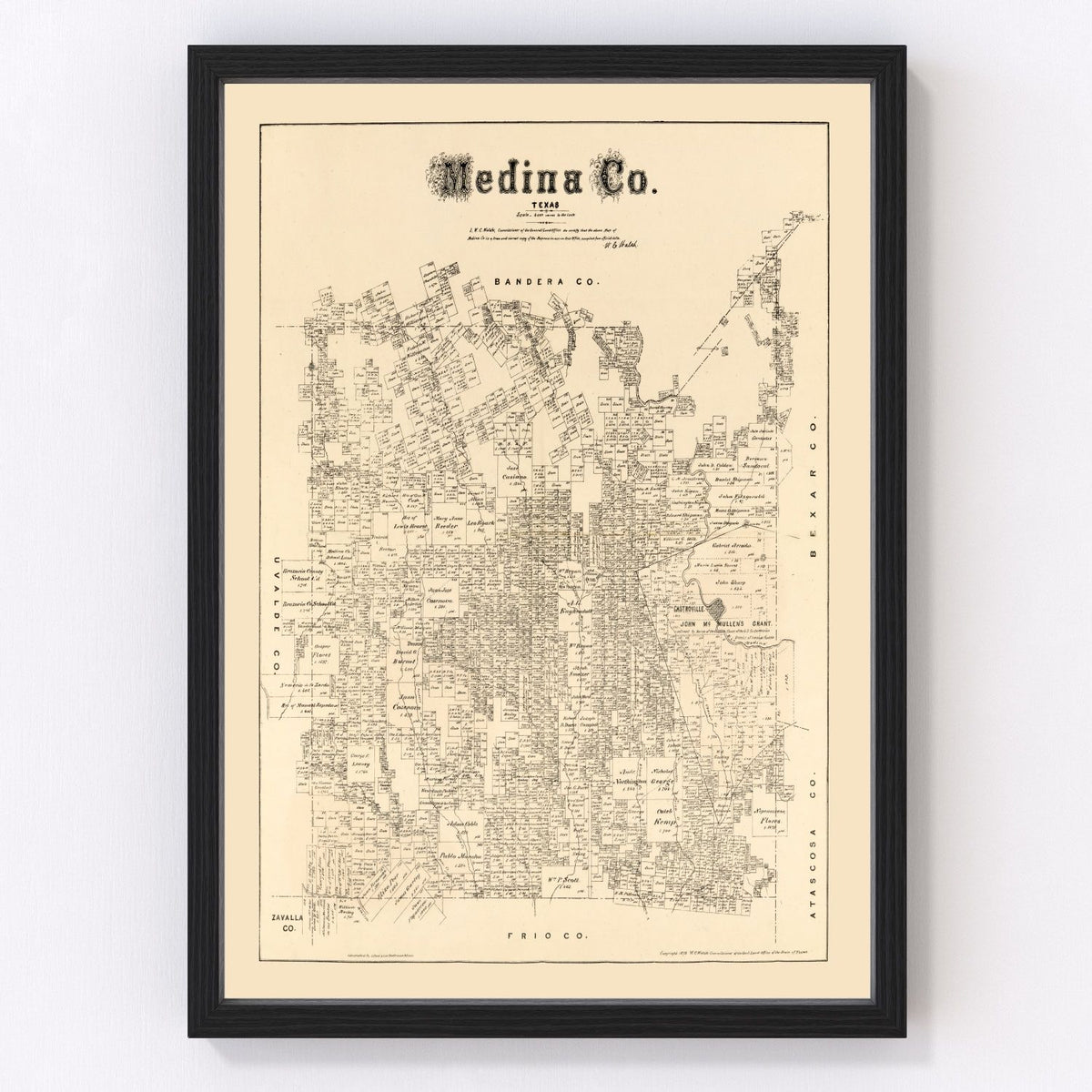 Medina County Vintage Map 1879